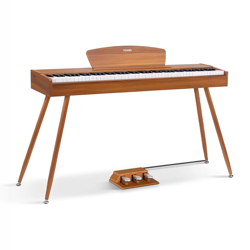 Donner DDP-80 digital piano with 88 weighted keys and wooden stand for beginners