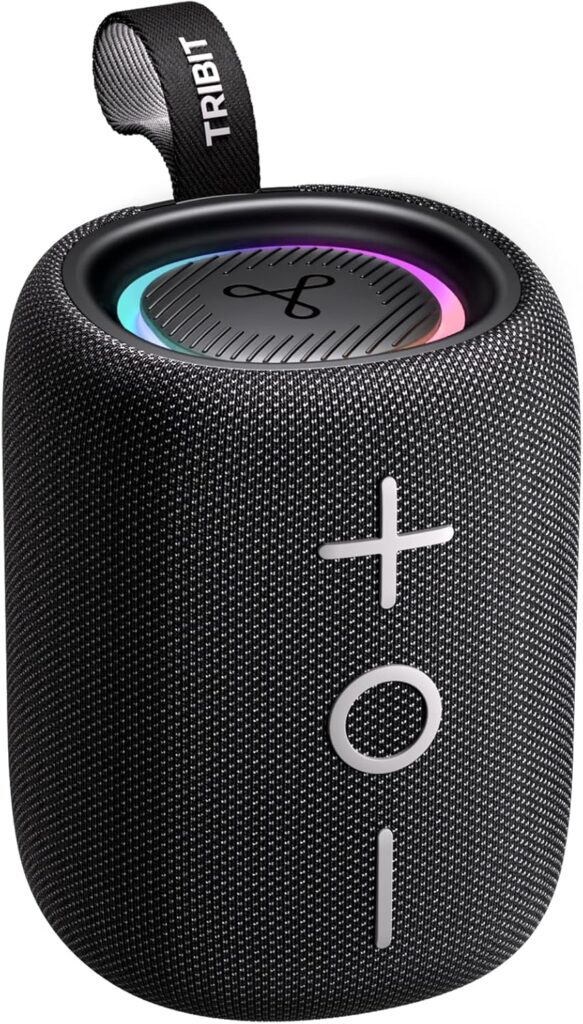 Compact Bluetooth speaker for playing relaxing music genres like jazz and acoustic folk at home