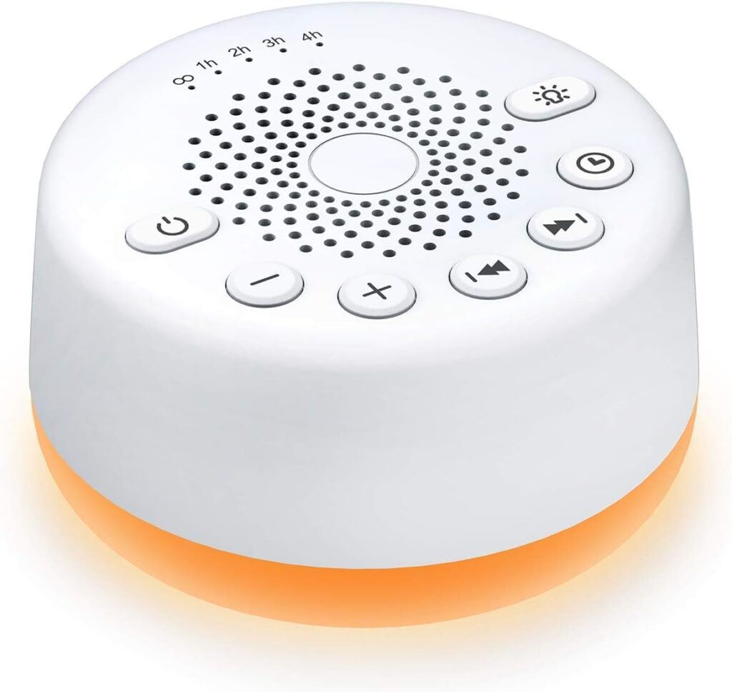 White noise sound machine used to layer soothing sounds for better sleep and relaxation